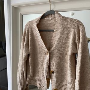 Light beige boucle cardigan